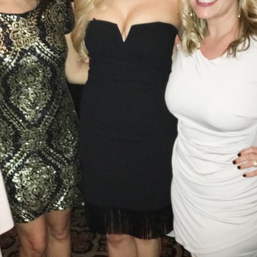 Like new black fringe cocktail dress